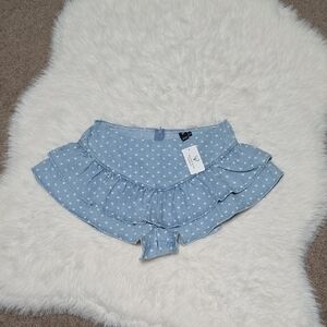 Windsor Light Blue Heart Pattern Skirt